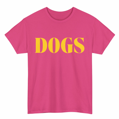 DOGS T-SHIRT - PINK + YELLOW