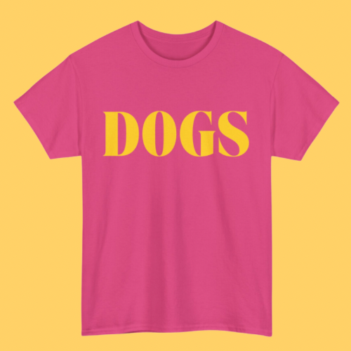 DOGS T-SHIRT - PINK + YELLOW