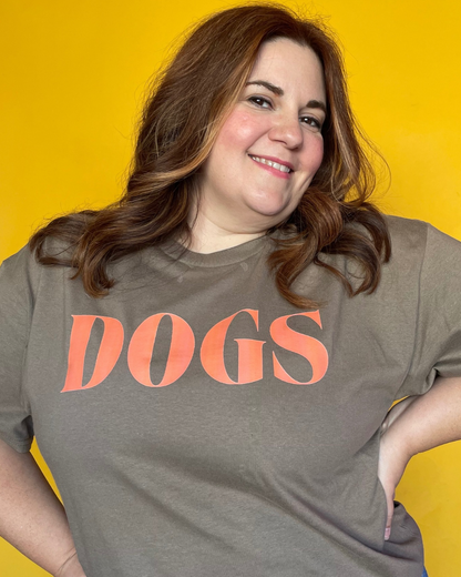 DOGS T-SHIRT- BROWN + ORANGE