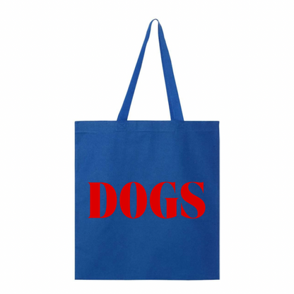 DOGS TOTE- ROYAL BLUE + RED