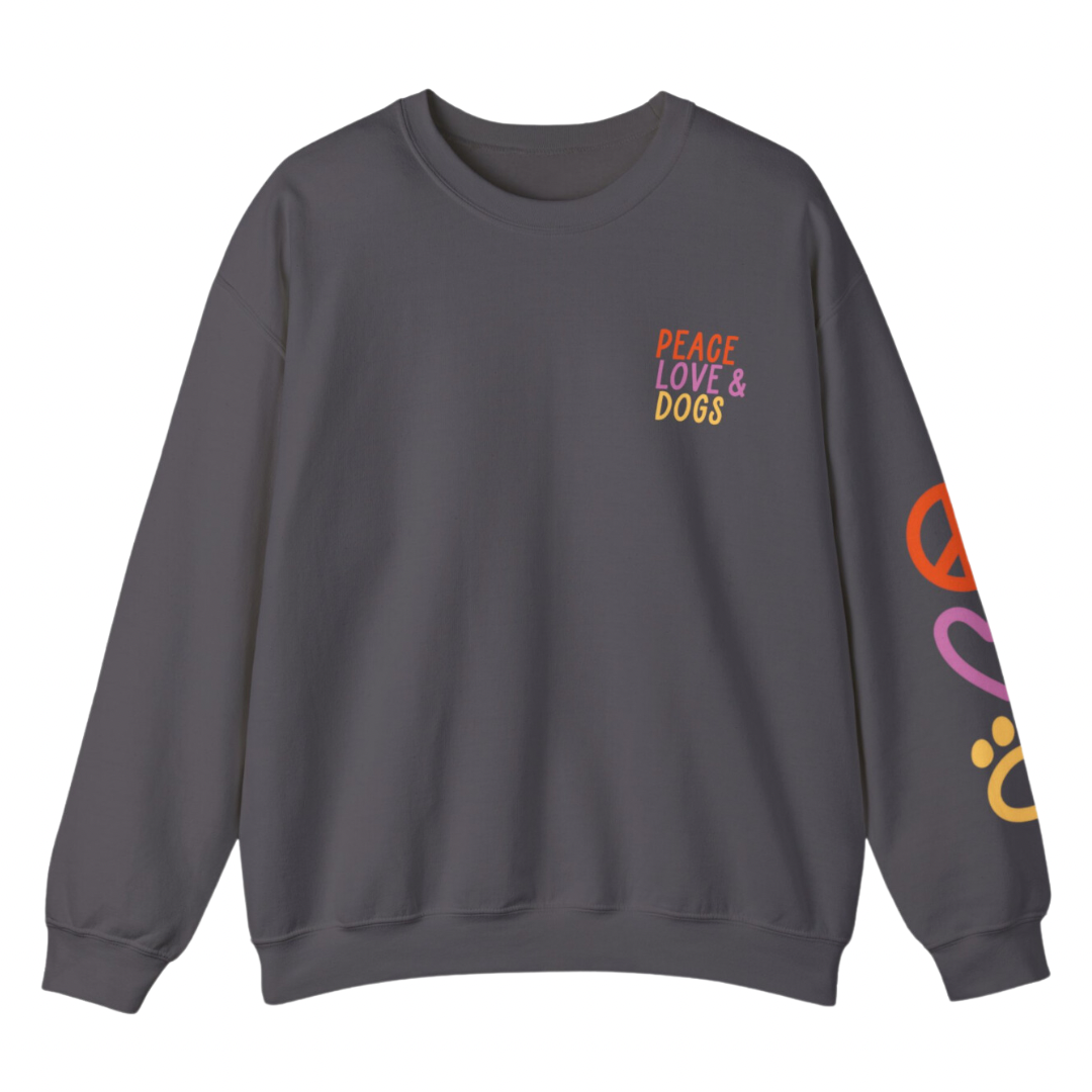 GREY PEACE LOVE & DOGS SWEATSHIRT