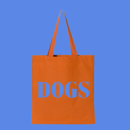 DOGS TOTE- ORANGE + BLUE