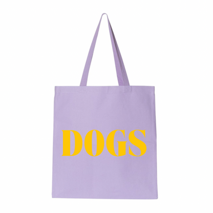 DOGS TOTE- PURPLE + YELLOW