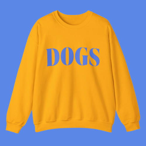 DOGS SWEATSHIRT- YELLOW + BLUE