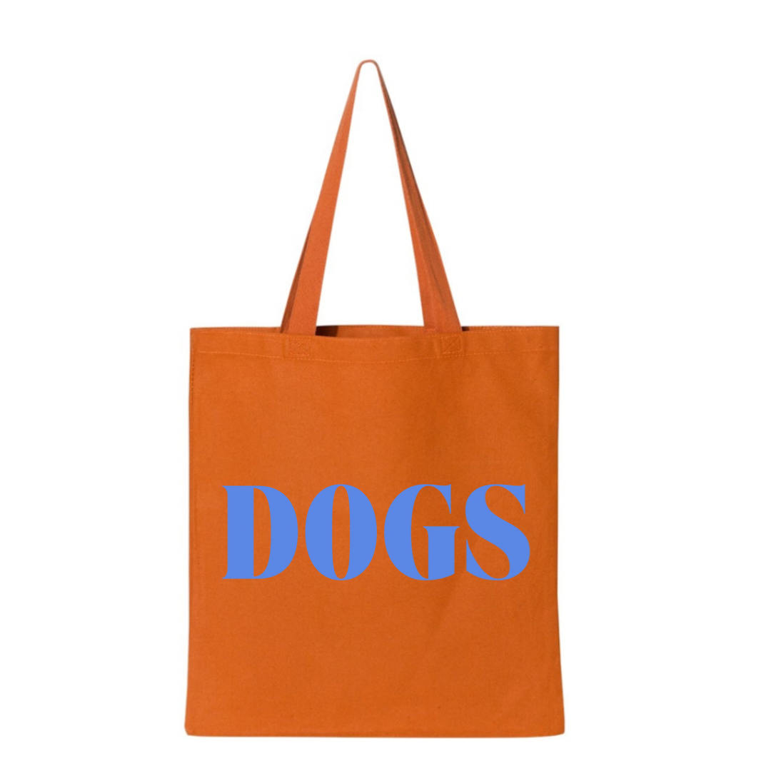 DOGS TOTE- ORANGE + BLUE