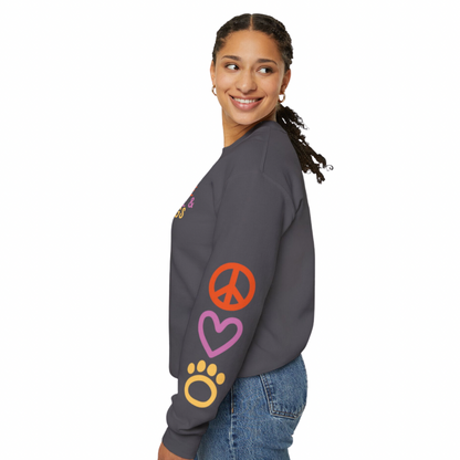 GREY PEACE LOVE & DOGS SWEATSHIRT