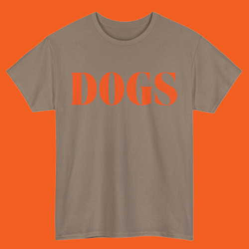 DOGS T-SHIRT- BROWN + ORANGE