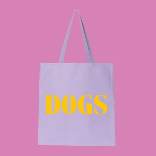 DOGS TOTE- PURPLE + YELLOW